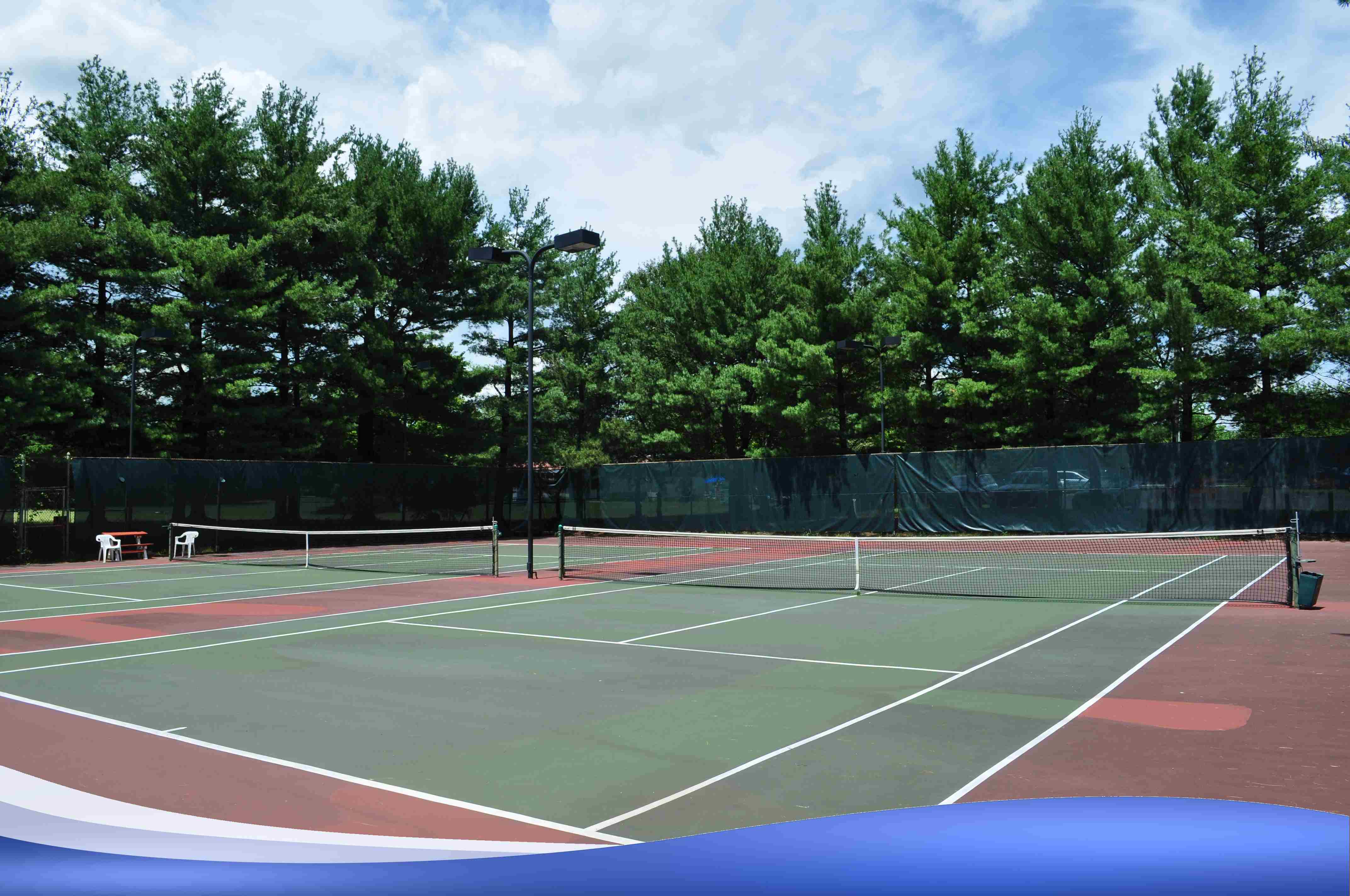 The inside of our tennis courts